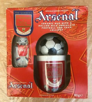 Vintage Arsenal Mug & Chocolate Football & Lollipop - Boxed