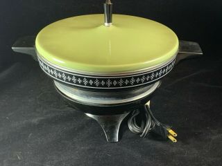 Vintage Oster Imperial Pan Fondue Pot,  Avocado Green Color 2
