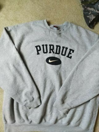 Team Nike Mens Sweatshirt Sz 3xl Purdue Embroidered Vtg Team Pullover Exc Cond