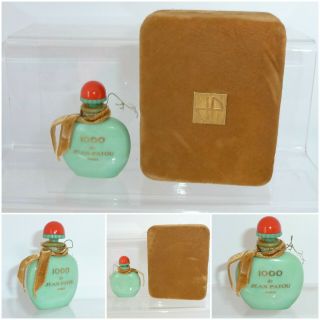 Vintage 1000 De Jean Patou Perfume Bottle Green Glass Snuff Style & Box Empty
