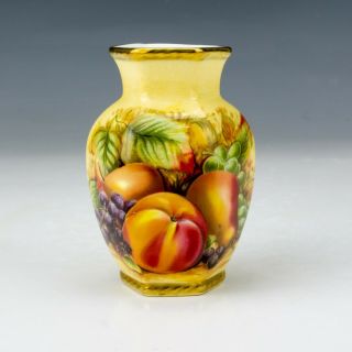 Vintage Aynsley Porcelain - Orchard Gold Pattern Miniature Vase - Lovely
