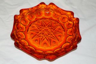 Large Vintage Orange Yellow Glass Ashtray With Star Shape For Stand Ashtrays Exc