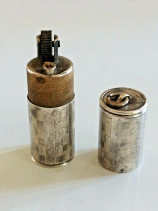 Rare Vintage Antique Sterling Silver Lighter Miniature Keychain " Look " Nr 2 "