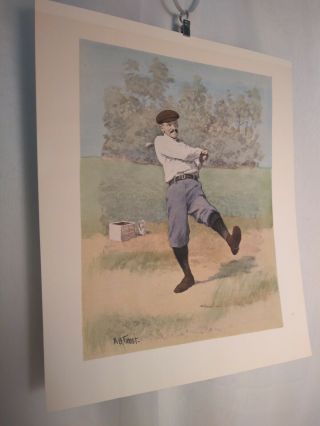 A B Frost Vintage Antique Golf Print 13x16 Funny Golfer 