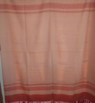 Vintage St Marys Peach 100 Wool Blanket 72 X 86 No Flaws