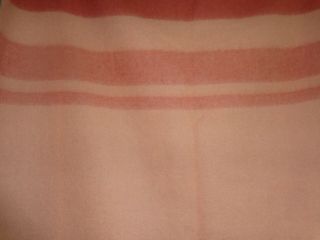 Vintage St Marys Peach 100 Wool Blanket 72 X 86 No Flaws 2