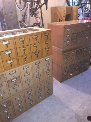Antique Wood Library Card Catalogs