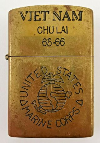 Vietnam War Chu Lai 1965 - 66 2nd Battalion 9th Marine Regiment Brass Lighter