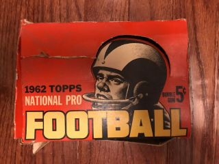 1962 Topps Football Empty Wax Box Very Tough To Find M125