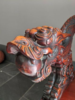 Antique Dragon Chair Hand Carved from Mahogany Wood 3