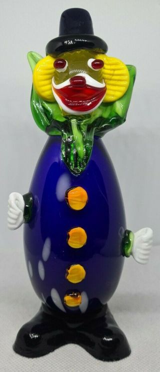 Vintage Murano Style Glass Clown With A Pear Shape Body