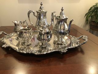 6 Piece Wallace Christopher Wren Silver Plated Coffee Tea Serving Set