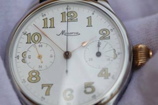 Vintage Chronograph Pocket Watch Movement Minerva
