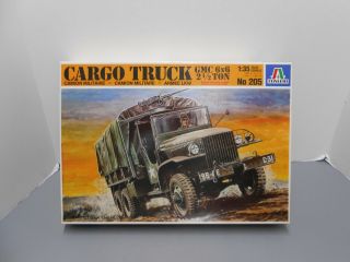 Vintage Italeri Gmc 6x6 2 - 1/2t Cargo Truck Deuce And A Half Model Kit 1/35