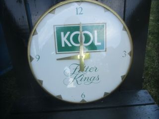 Vintage Kool Filter Kings Cigarettes Advertising Clock With Glass Front