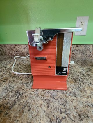 Vintage Waring Burnt Orange Electric Can Opener Kitchen Countertop Model 13 - 201