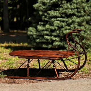 Sleigh Coffee Table - Solid Steam - Bent Wood & Hand Forged Iron