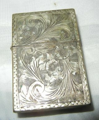 Vintage 800 Silver Lighter Made In Italy With Zippo Insert