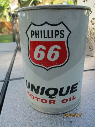 Vintage One Quart Unique Oil Can Phillips 66