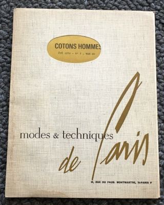 Vintage 1969 Textile Sample Book With Swatches - Menswear Fabrics - Paris
