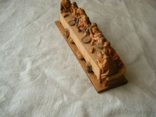 Vintage Small Wood Carving of The Last Supper by Martin Wagner,  Oberammergau 2