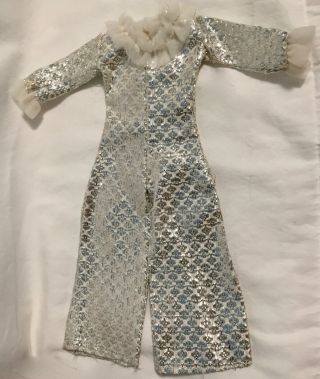 Vintage Barbie Clone Shillman Fabulously Mod Silver Jumpsuit Pallazzo - Htf Vgc