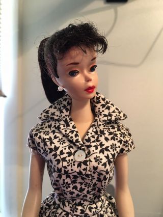 3 Barbie Doll Brunette Ponytail Brown Eyeliner Vintage All