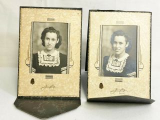 2 Vintage Young Girl Portrait Photos - Class Of 41 - Youngberg,  Sioux City,  Ia