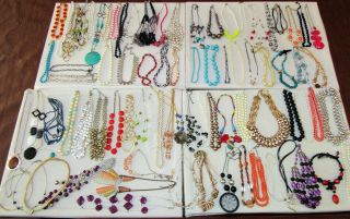 75,  Necklaces Short & Medium Lengths Beads Chains Vintage To Modern (oo)