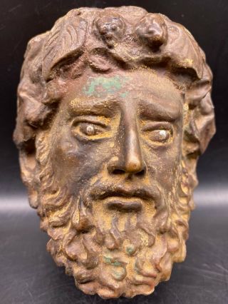 Museum Quality Ancient Greek Bronze Statue Fragment Head Of Hercules 400bce