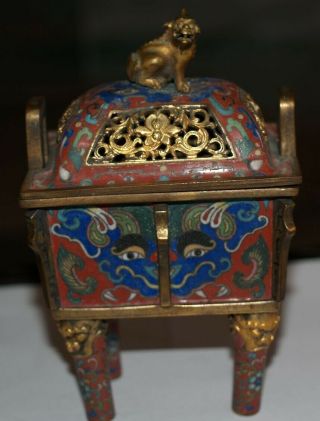 Rare Ching Dynasty Cloisonne Censer 19th Century Fine Workmanship