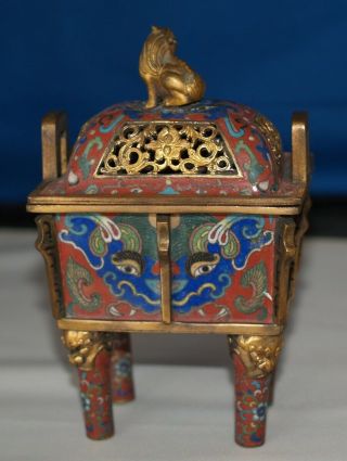 Rare Ching Dynasty Cloisonne Censer 19th Century Fine Workmanship 2