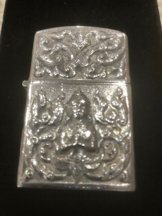 Vintage Sterling Silver Lighter With Zippo Insert