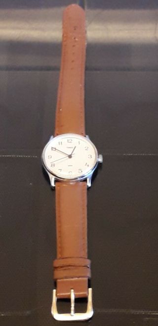 Vintage Timex Watch With Leather Strap