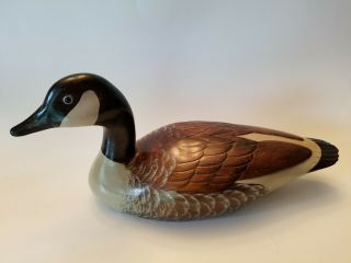 Vintage David R Jackson Signed Carved Wood Canada Goose Duck Decoy