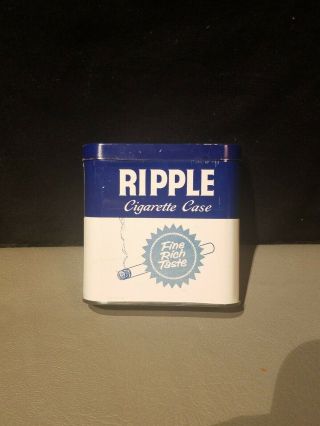 1930s Ripple Brand Advertising Cigarette Tin By P.  Lorillard