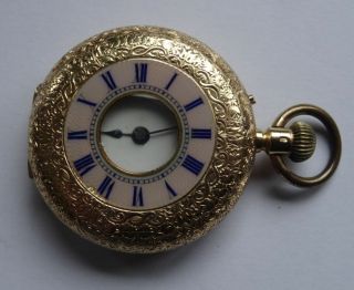 Rare Good Quality Antique 18ct Gold Half Hunter Pocket Watch John Bennett London