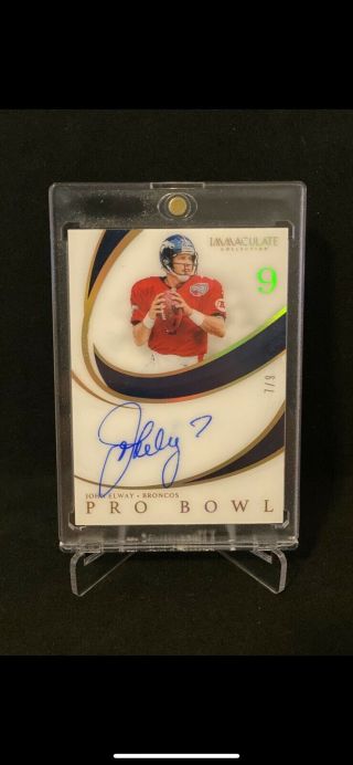 John Elway Pro Bowl Auto 7/9 Jersey Number Broncos Immaculate