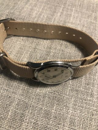 Vintage Hudson Watch,  Swiss Made 17 Jewel Elida Movement On Cream Nato Strap 3