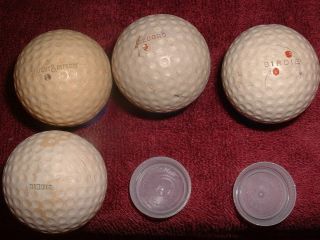 Vintage Golf Balls,  Wright & Ditson.  Record,  Gold Star,  Birdie (2)
