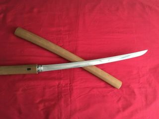 Rare Antique Authentic Japanese Wakizashi (sword) W/white Sheath Edo