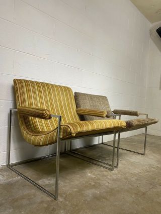 Milo Baughman For Thayer Coggin Chrome Lounge Chairs