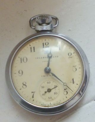 Vintage Ingersoll Triumph Pocket Watch In Order