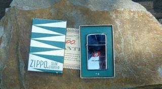 Vintage Adv Departure Ball Bearings Nos Zippo Slim 1610 Cigarette Lighter