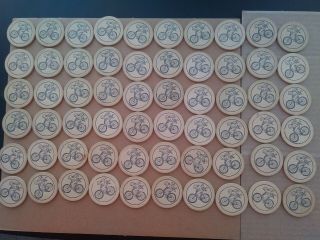 60 Plus Cupid On Bike Rare Vintage Engraved Poker Chips