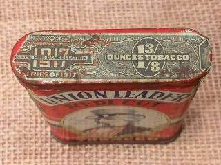 Union Leader Pocket Tobacco Tin Uncle Sam Advertising,  Red White and Blue 3