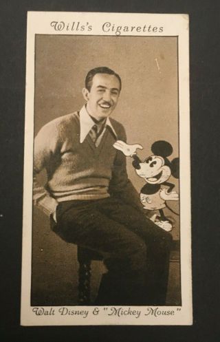 Walt Disney And Mickey Mouse - Wills Cinema Stars (3) 24 1931 Cond Ex