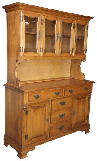 Tell City Colonial Hard Rock Maple China Cabinet Hutch Buffet Cupboard 8390