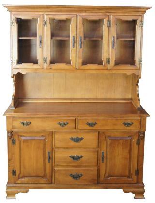 Tell City Colonial Hard Rock Maple China Cabinet Hutch Buffet Cupboard 8390 2