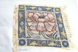 Vintage Completed Needlepoint Tapestry Glorafilia William De Morgan Carnation